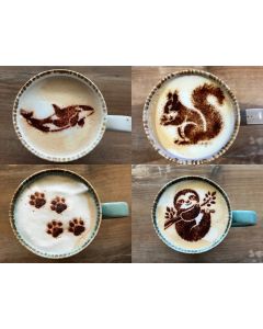 Un ensemble de 9 Pochoirs à café (9 Pièces)