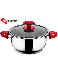 Marmite - Inox 18/10  - rouge- 18cm - Turquie