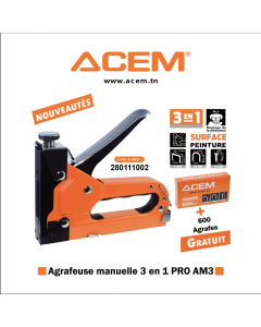 ACEM - AGRAFEUSE MANUELLE 3 EN 1 PRO AM3