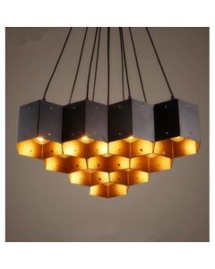 SUSPENSION NOIR VINTAGE 10*E27 LAMPE FILAMENT LUMIX I3