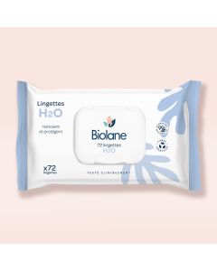 Biolane Lingettes H2O - Nettoyantes Bébé - 72 Pièces