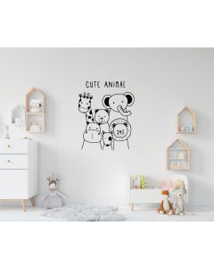 Sticker mural Artzy Bébé Animaux de la forêt D: 57x70 cm