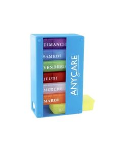 Pillulier Semainier Anycare Bleu - Organisation Médicaments