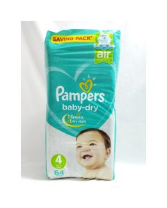 Pampers Baby Dry Couches Taille 4 (9-18 kg) x32 - Boticinal