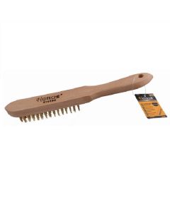 Brosse métallique manche en bois 4 lignes 410103 - HOTECHE