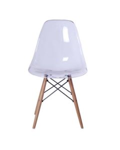 Chaise de salle à manger GLOSS transparente – Acrylique & bois
