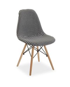 ESPACE HOME - chaise scandinave rembourrée patchwork dsw - dim 46 x 80 x 42 cm-noir