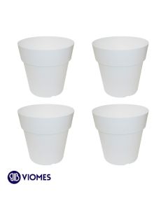 Lot de 4 Pots Linéa sans anneau D20xh18.5cm VIOMES-Blanc