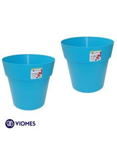Lot de 2 Pots Linéa sans anneau D25xh24cm VIOMES-Bleu Clair