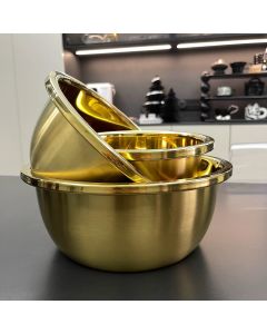 Lot de 6  Bols saladier inox dore -18 22-26-30-34-38 cm