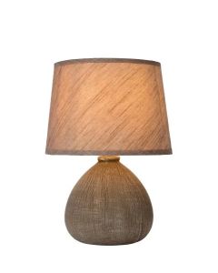 Lampe de table RAMZI Ø18 cm + H26cm Lampe E14 - 40W - 230V - LUCIDE-Beige
