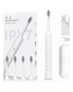Brosse à Dents Électrique Sonic Rechargeable – 4 Brossettes