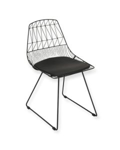 ESPACE HOME - chaise en acier etzy - 44 x 78 x 53 cm-noir