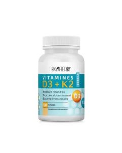 Bioherbs Vitamines D3+K2 60 Comprimés - Os & Immunité