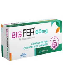Bigfer 60mg - Complément Fer - Boîte de 30 Comprimés