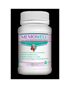 Memowell 30 Gélules - Mémoire & Concentration - Boticinal