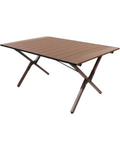 Table camping pliante Kuuleyn 60×90 cm – Noyer & Structure noire Tunisie