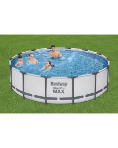 Piscine Hors Sol Bestway Steel Pro Max Ronde D 427 x 107 cm + Filtre à Cartouche + Échelle + Couverture