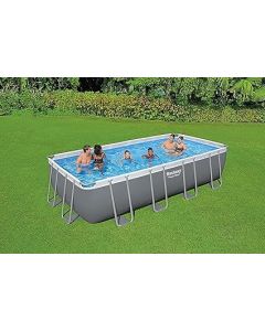 Piscine Hors Sol Bestway Power Steel Rectangulaire 412 x 201 x 122 cm + Filtre à Sable + Échelle