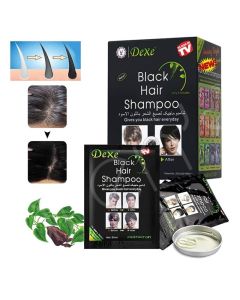 Shampoing Colorant pour Cheveux Noirs - Dexe - Pack de 10 Sachets - Action en 5 Minutes