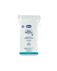 Chicco Coton Carré 60 Pièces - Hygiène Bébé Douce | Boticinal