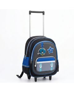 Cartable à roulettes Batman - Maternelle - Bleu Noir - 16x24x28 cm