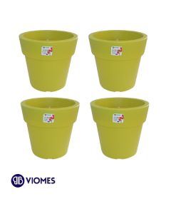 Lot de 4 Pots Linéa Chartreuse D20xh18.5cm VIOMES-Vert clair