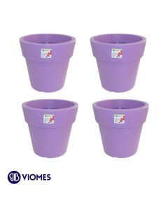 Lot de 4 Pots Linéa Purple D20xh18.5cm VIOMES-Violet clair
