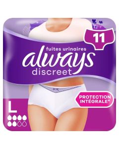 Always Discreet Serviettes Hygiéniques Demi-Medium Long x10