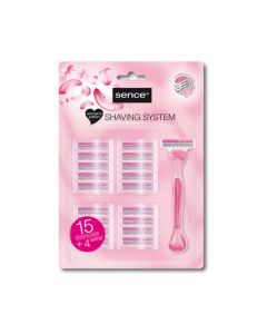 Rasoir femme SENCE - 15 + 4 recharges (19 pièces)