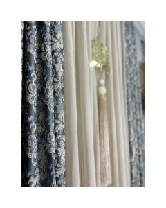 Rideau 5m Bleu baroque L: 5M H:2M80 - Boudart