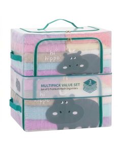 Pack 3 boîtes de rangement pliables 24 L - Hippopotame