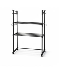 Étagère micro-ondes - 2 niveaux - 92x54x24 cm - noir