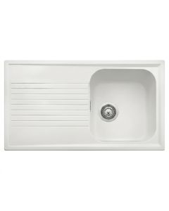 Évier cuisine Atlantic - 1 bac - 860x500 mm - Blanc