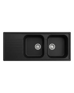 Évier cuisine Atlantic - 2 bacs - 1160x500 mm - Noir