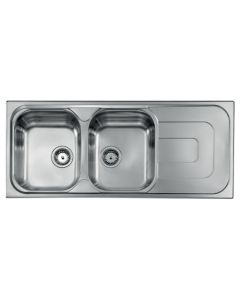 Évier PIZZICA IX 21 – Inox – 2 Bacs avec Égouttoir