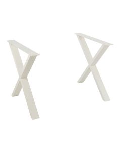 2 pièces Pieds de table - Acier Blanc - L x H(60 x 72)cm,
