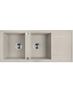 Évier de cuisine Kuchinox-SBE_421T-2 Bacs avec égouttoir Beige 50X116cm