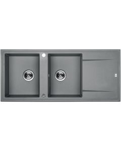 Évier de cuisine Kuchinox-SBE_721T-2 Bacs avec égouttoir Gris 50X116cm
