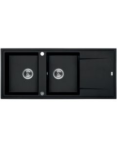 Évier de cuisine Kuchinox-SBE_721T-2 Bacs avec égouttoir Noir 50X116cm