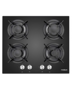 PLAQUE A GAZ VERRE NOIR 4 FEUX 60 CM FONTE AVEC SECURITE PREMIUM
