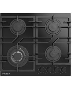 PLAQUE A GAZ VERRE NOIR 4 FEUX 60 CM FONTE BS01 PREMIUM