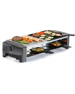 Raclette Grill Princess 162820 - 8 Poêlons - Pierre de cuisson - Garantie 2 Ans
