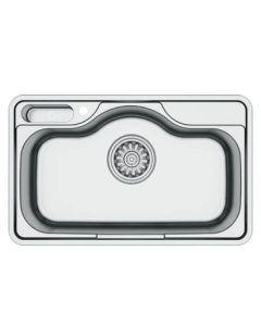 Évier Cuisine Inox 51.5 x 85 cm - Avec Vidage/Siphon - ASIL