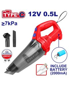 Aspirateur portable 12v type-c emtop  ELVC201261