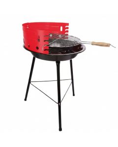 Barbecue charbon - acier inoxydable - Rouge
