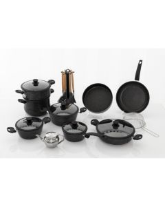 Batterie de cuisine Granite ALMAZ - 22 Pièces - Noir