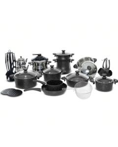 Batterie Granite OMS Collection - 38 pièces - Noir