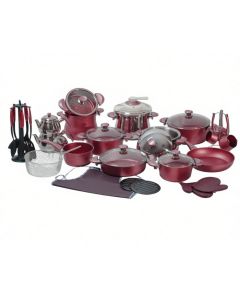 Batterie Granite OMS Collection - 38 pièces - Rouge Bordeaux
