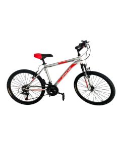 Bicyclette VTT PRADO Apache Pour Homme 18 Vitesse 24'' - Gris et Rouge